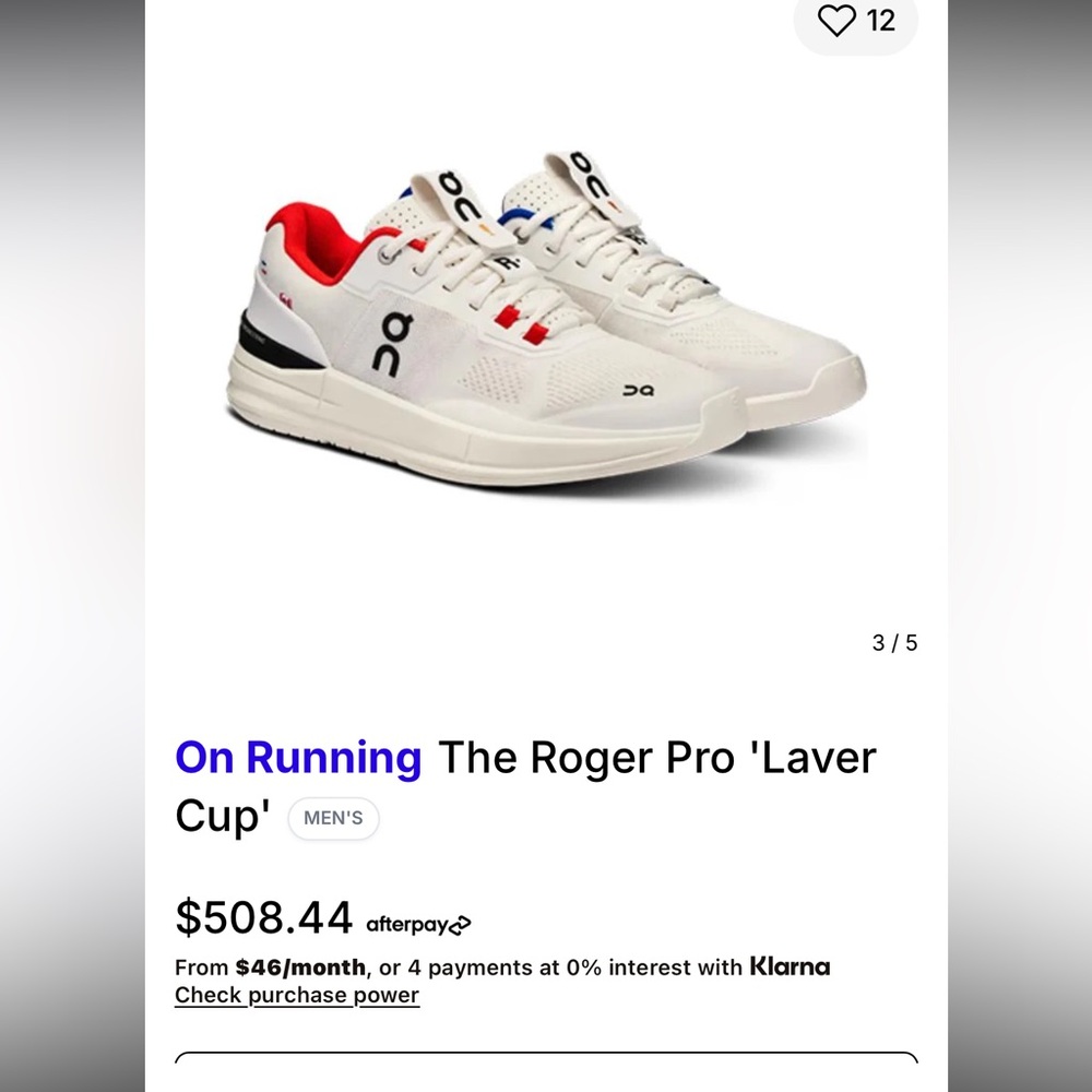 On Running Roger Pro LAVA CUP LIMITED EDITION SNEAKERS. Sz 6 woman